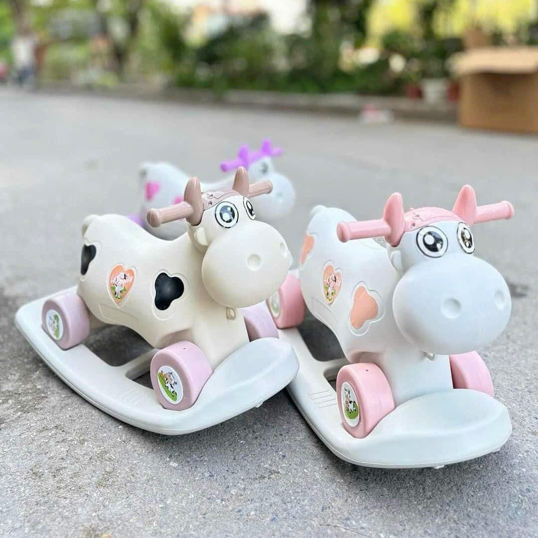 Bập Bênh Con Bò Sữa Metoo Màu Nâu 2 in 1