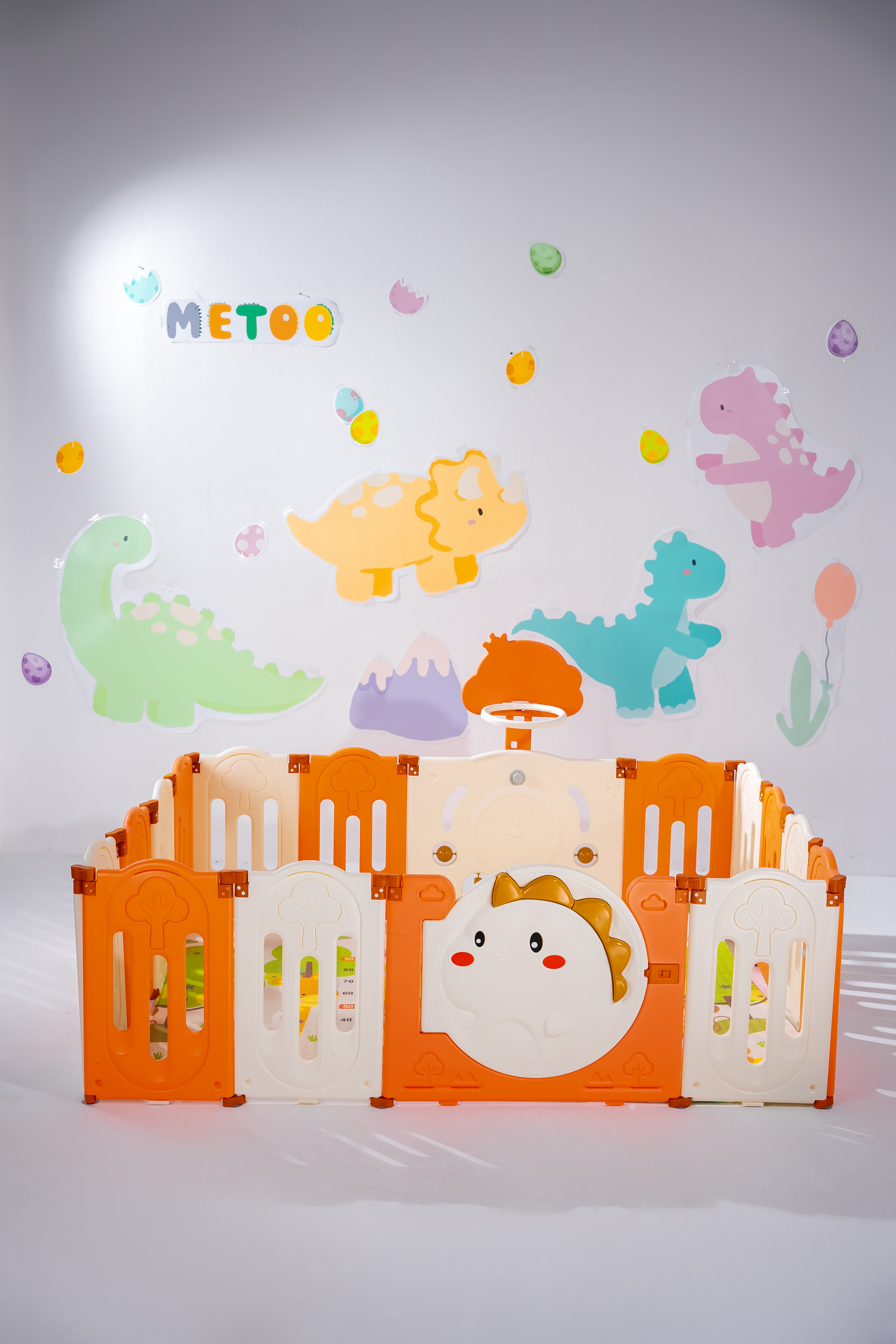 Quây Gấp Gọn Khủng Long METOO Màu Cam
